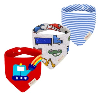Set Baberos Bandana Akas Varón 3 Unidades Diseños Surtidos Talle único