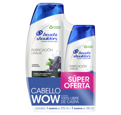 Shampoo Head & Shoulders Purificación Capilar 375 Ml + Shampoo 180 Ml