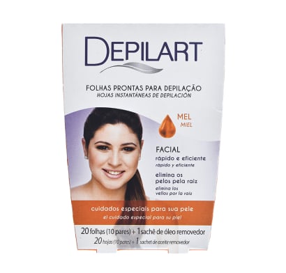 Bandas Depilatorias De Rostro Depilart miel 20 Unidades