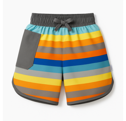 Short De Baño Iplay Gris Con Rayas 0 A 6 Meses