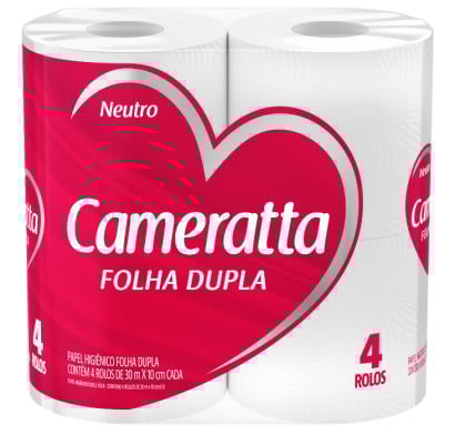 Papel Higiénico Cameratta Doble Hoja 30 M 4 Rollos
