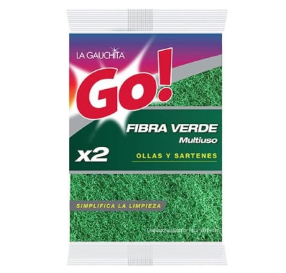 Fibra De Limpieza Go! Verde Multiuso 2 Unidades