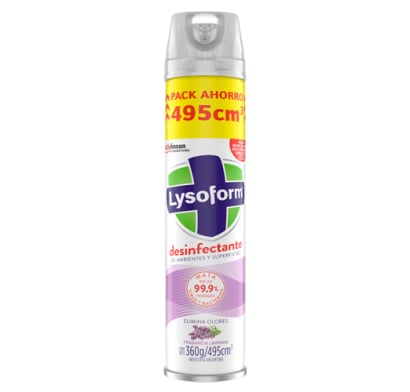 Desinfectante De Ambientes En Aerosol Lysoform Lavanda 495 Ml