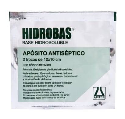 Apósitos Hidrobas 10x10cm 2 Unidades