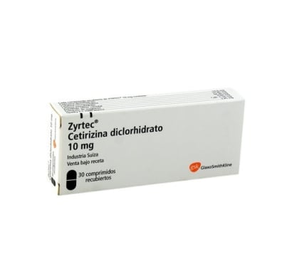 Zyrtec 10 Mg 30 Comprimidos Recubiertos