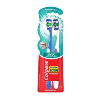 Cepillo de Dientes Colgate 360° Medio 2 Unidades