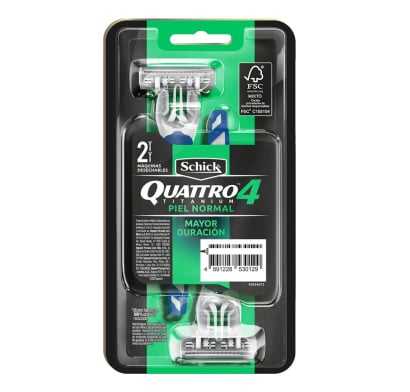 Afeitadora Schick Quattro Men 2 Unidades
