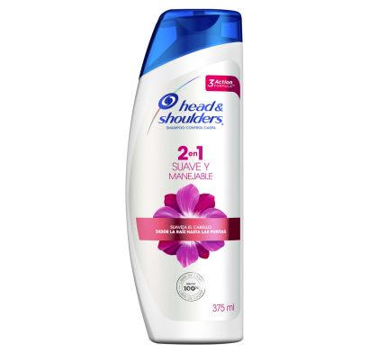 Shampoo Head & Shoulders 2en1 Suave Y Manejable 375 Ml