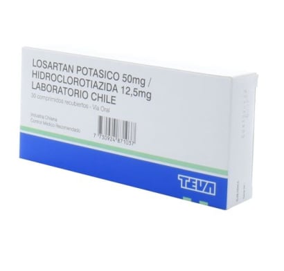 Losartan Potásico 50 Mg / Hidroclorotiazida 12.5 Mg 30 Comprimidos