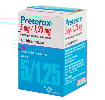 Preterax 5 Mg /1.25 Mg 15 Comprimidos