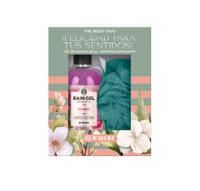 Set Gel De Ducha Rain Gel Classic 260 G + Esponja De Baño