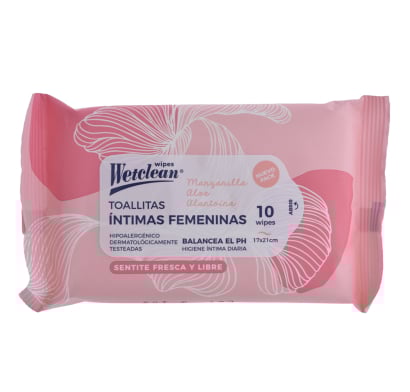 TOALLITAS INTIMAS WETCLEAN X10 UNIDADES.