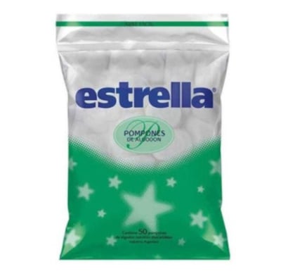 Pompones De Algodón Estrella 50 Unidades