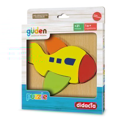 Puzzle Encastrable De Madera Didacta Avión
