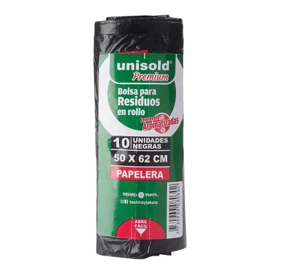 Bolsas De Residuos Unisold 50 X 62 Cm 10 Unidades Negro