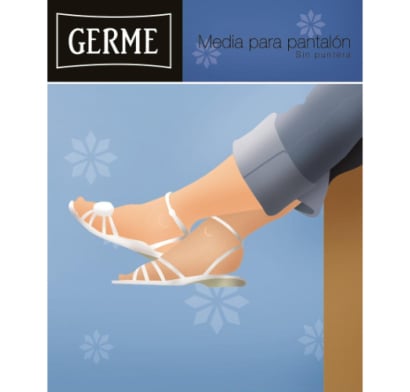 Medias Can Can Germe De Lycra Sin Puntera 3/4 Blondine Talle único