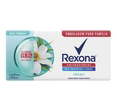 Jabón En Barra Rexona Antibacterial Fresh 84 G 6 Unidades