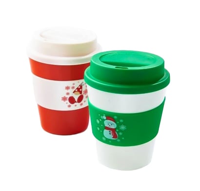 Mug Farma Hogar Diseño Navideño Con Tapa 