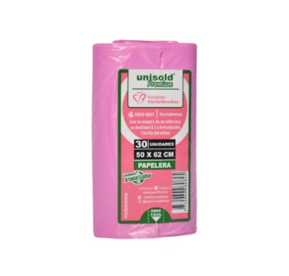 Bolsa Para Residuos Unisold Rosa 50x62cm 30 Unidades