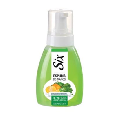 Jabón En Espuma De Manos Six Té Verde Y Manzana 270 Ml