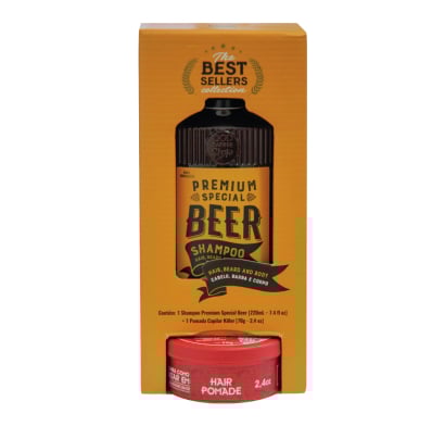 Shampoo Barber Shop Beer 220 Ml + Pomada Capilar 70 G