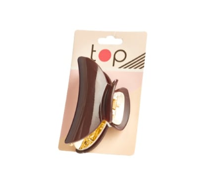 Pinza Para El Pelo Top Grande Marrón 1 Unidad