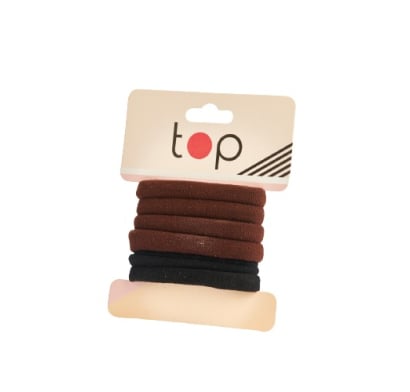 Gomitas Para El Pelo Top Marrón Y Negro 12 Unidades