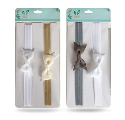Vinchas de Pelo Rabbit para Bebés Elásticas con Lazo 2 Unidades