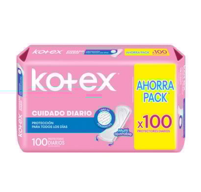 PROTECTORES DIARIOS KOTEX MULTIFORMA SIN PERFUMA X100 UNIDADES.