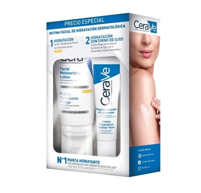 Pack Cerave Crema Hidratante Facial Fps25+ 50 Ml + Contorno De Ojos 14 Ml