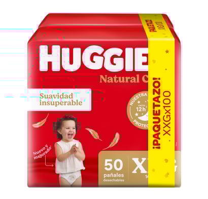 Pañales Huggies Natural Care Unisex Xxg 100 Unidades