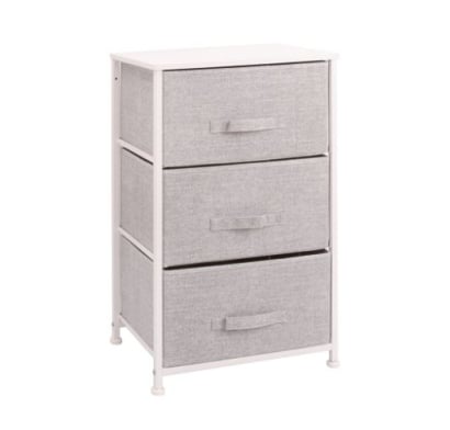 Mueble 3 Cestos Tela Y Acero Gris