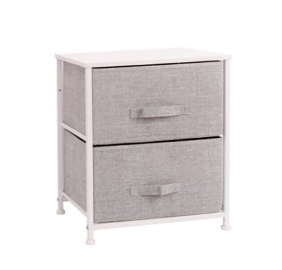 Mueble 2 Cestos Tela Y Acero Gris