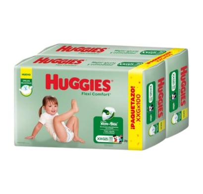 Pañales Huggies Flexi Comfort Xxg 100 Unidades