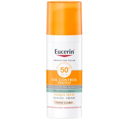 Protector Solar Eucerin Facial Toque Seco Tono Claro Fps50+ 50 Ml