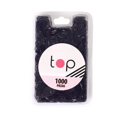 Mini Gomitas Para El Pelo Top Negras 1000 Unidades