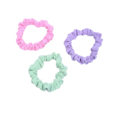 Mini Gomitas Para El Pelo Top Rosa, Lila Y Verde Pastel 3 Unidades