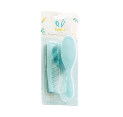 Set Rabbit Cepillo Y Peine Celeste