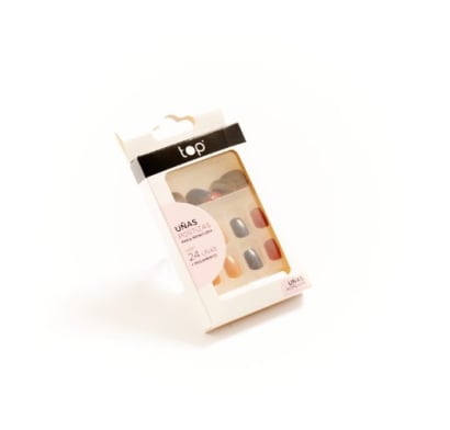 Uñas Postizas Top Con Pegamento Distintos Colores 24 Piezas