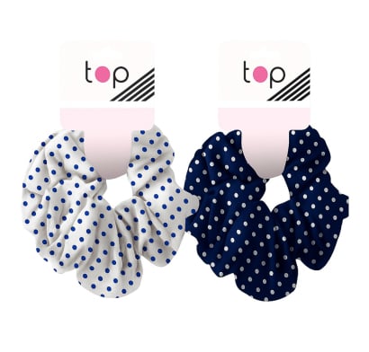 Gomita Scrunchie para el Pelo Top Lunares Colores Surtidos 1 Unidad