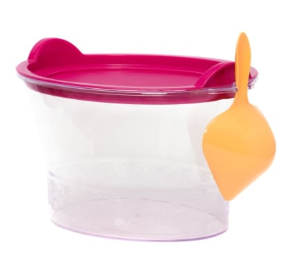 Pote De Ración Con Servidor Rosado
