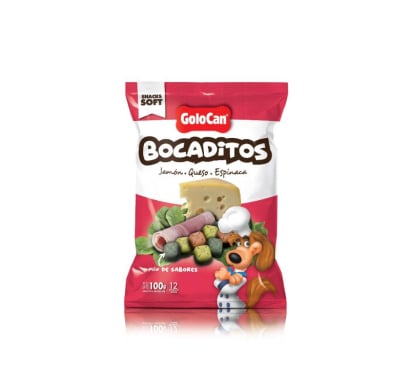 Bocaditos Golocan Jamón, Queso Y Espinaca 100 Gr
