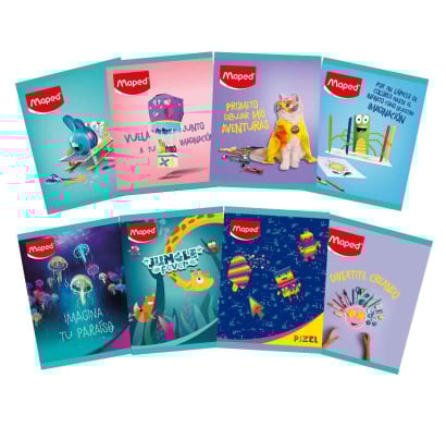 Cuaderno Rayado Maped 96 Hojas Diseños Surtidos 