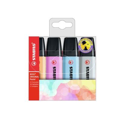 Resaltador Stabilo Boss Pastel Bis 4 Unidades