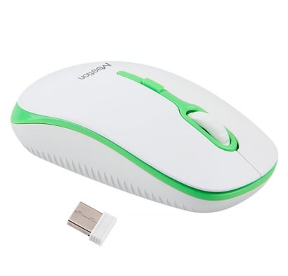 Mouse Inalámbrico Meetion Blanco Y Verde