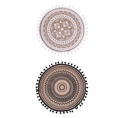 Combo Farma Hogar Individuales Circulares Blanco y Negro 