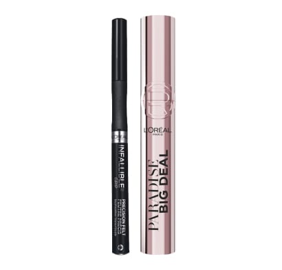 Combo L'oréal Máscara De Pestañas Big Deal Brown y Delineador De Ojos Infallible Grip Black