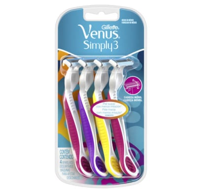 REPUESTO GILLETE VENUS 3 SIMPLY ROSA X4 UNIDADES