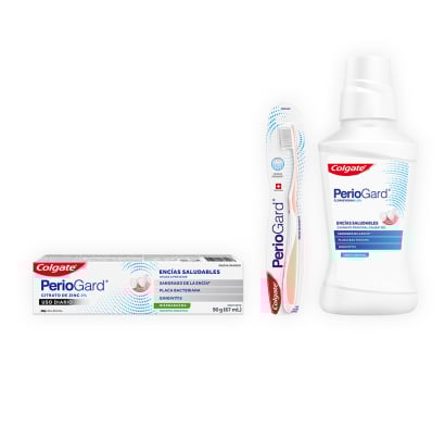 Combo Colgate PerioGard Enjuague bucal 250 ml, Pasta de dientes 90 g y Cepillo de Dientes 1 Unidad