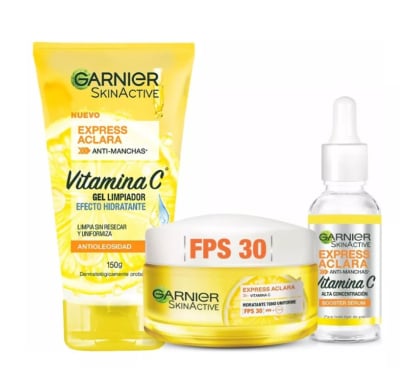 Combo Garnier Aclara Antiacné Gel Limpiador 150 Ml, Crema 50 Ml,  Sérum 30 Ml